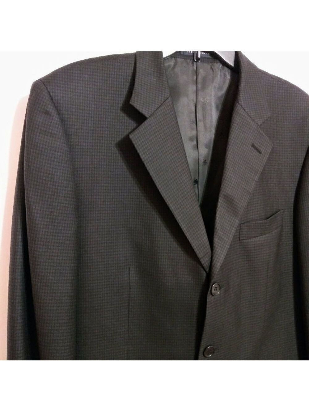 Indian Homme Blazer Jacket Wool Grey Black Size 40R - Picture 3 of 13